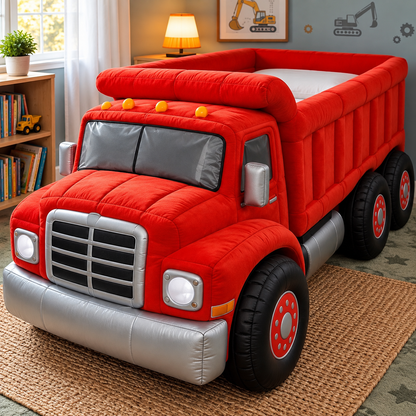 Plush Dump Truck Kids Bed