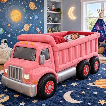 Plush Dump Truck Kids Bed