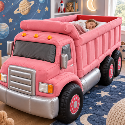 Plush Dump Truck Kids Bed