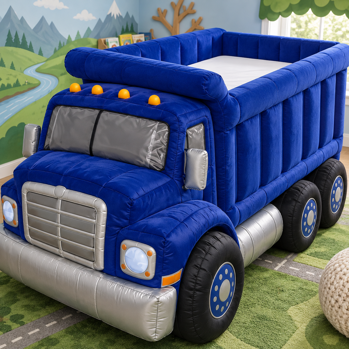 Plush Dump Truck Kids Bed